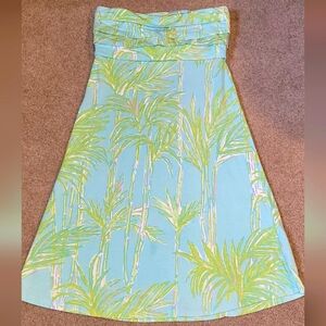 Lilly strapless palm dress